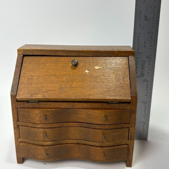 Vintage Miniature Secretary Desk Dollhouse Furniture Drawers Made in Japan - Picture 8 of 11